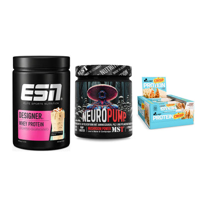 Home-Gym-Starter: ESN Designer + MST NeuroPump + 5× Olimp Protein – alle enthaltenen Artikel
