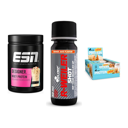 Home-Gym-Starter: ESN Designer + Olimp R-Weiler + 5× Olimp Protein – alle enthaltenen Artikel