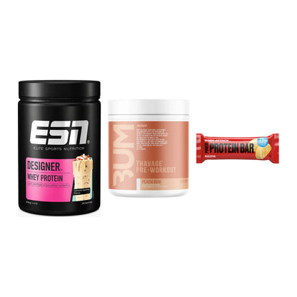Home-Gym-Starter: ESN Designer + RAW Nutrition + 5× Body Attack – alle enthaltenen Artikel