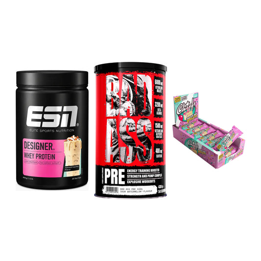 Home-Gym-Starter: ESN Designer + BAD ASS Pre + 5× Chiefs Protein – alle enthaltenen Artikel