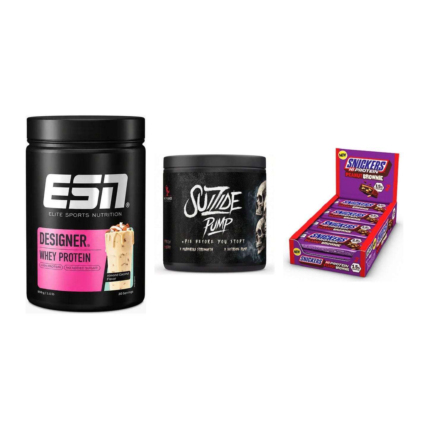 Home-Gym-Starter: ESN Designer + #GYMJUICE + 5× Snickers High – alle enthaltenen Artikel