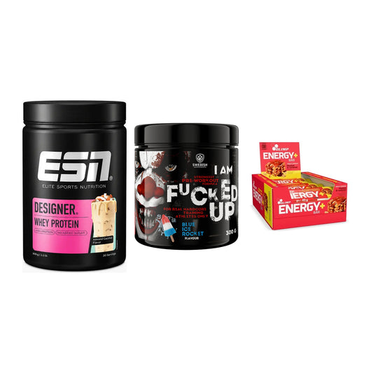 Home-Gym-Starter: ESN Designer + Swedish Supplem + 5× Olimp Energy – alle enthaltenen Artikel