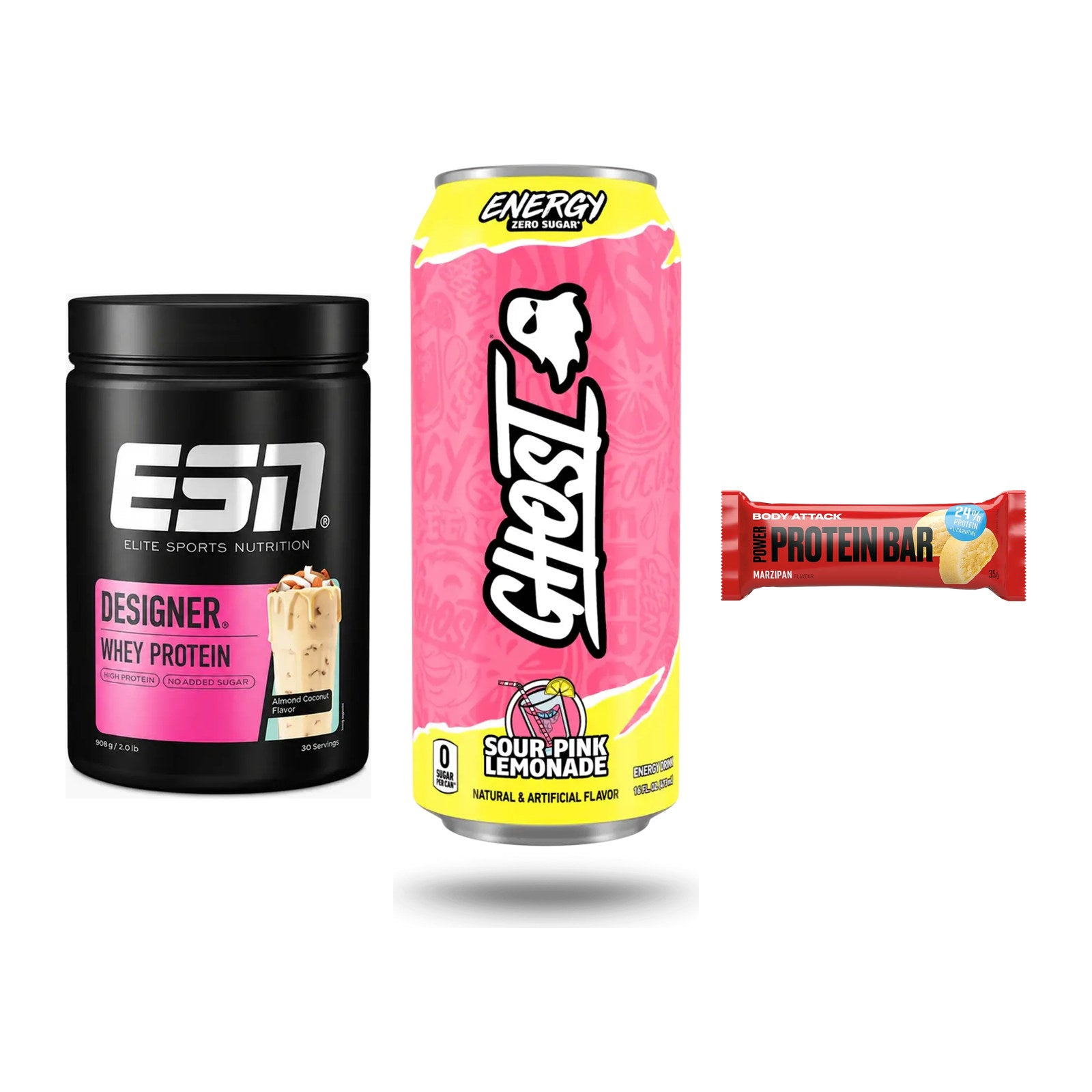Home-Gym-Starter: ESN Designer + Ghost Energy + 5× Body Attack – alle enthaltenen Artikel