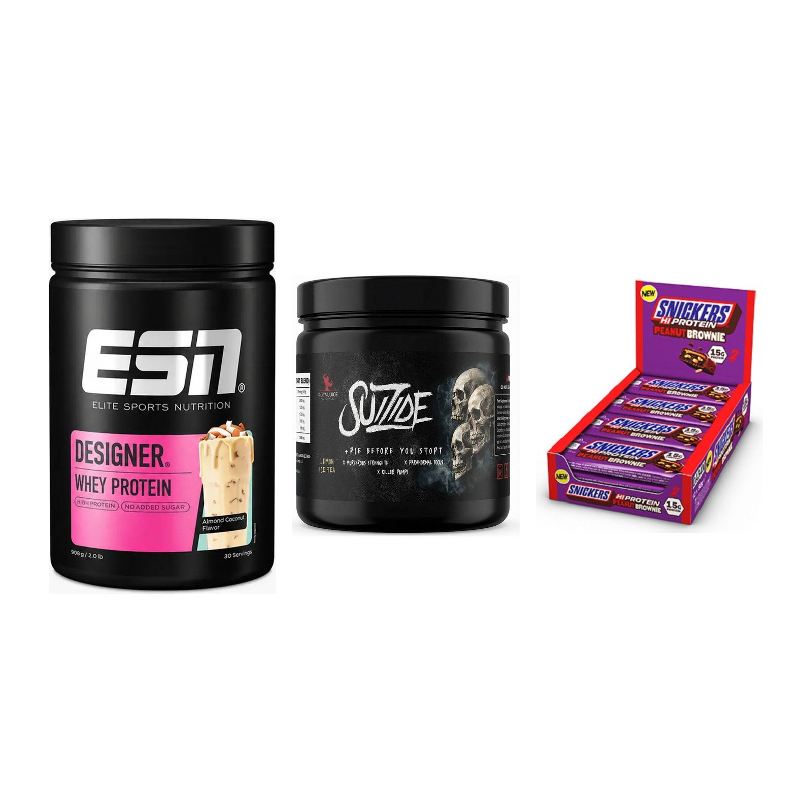 Home-Gym-Starter: ESN Designer + #GYMJUICE + 5× Snickers High – alle enthaltenen Artikel