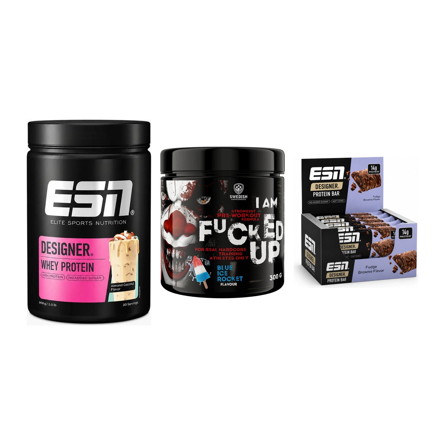 Home-Gym-Starter: ESN Designer Whey + Swedish Supplement + 1 weitere – alle enthaltenen Artikel