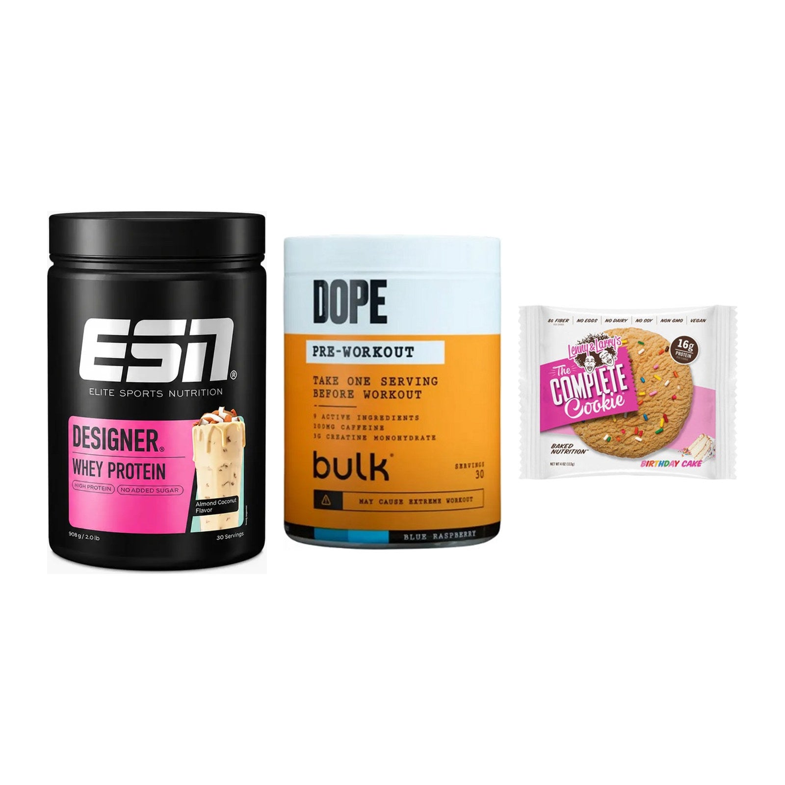 Home-Gym-Starter: ESN Designer + Bulk Dope + 5× Lenny & Larry – alle enthaltenen Artikel
