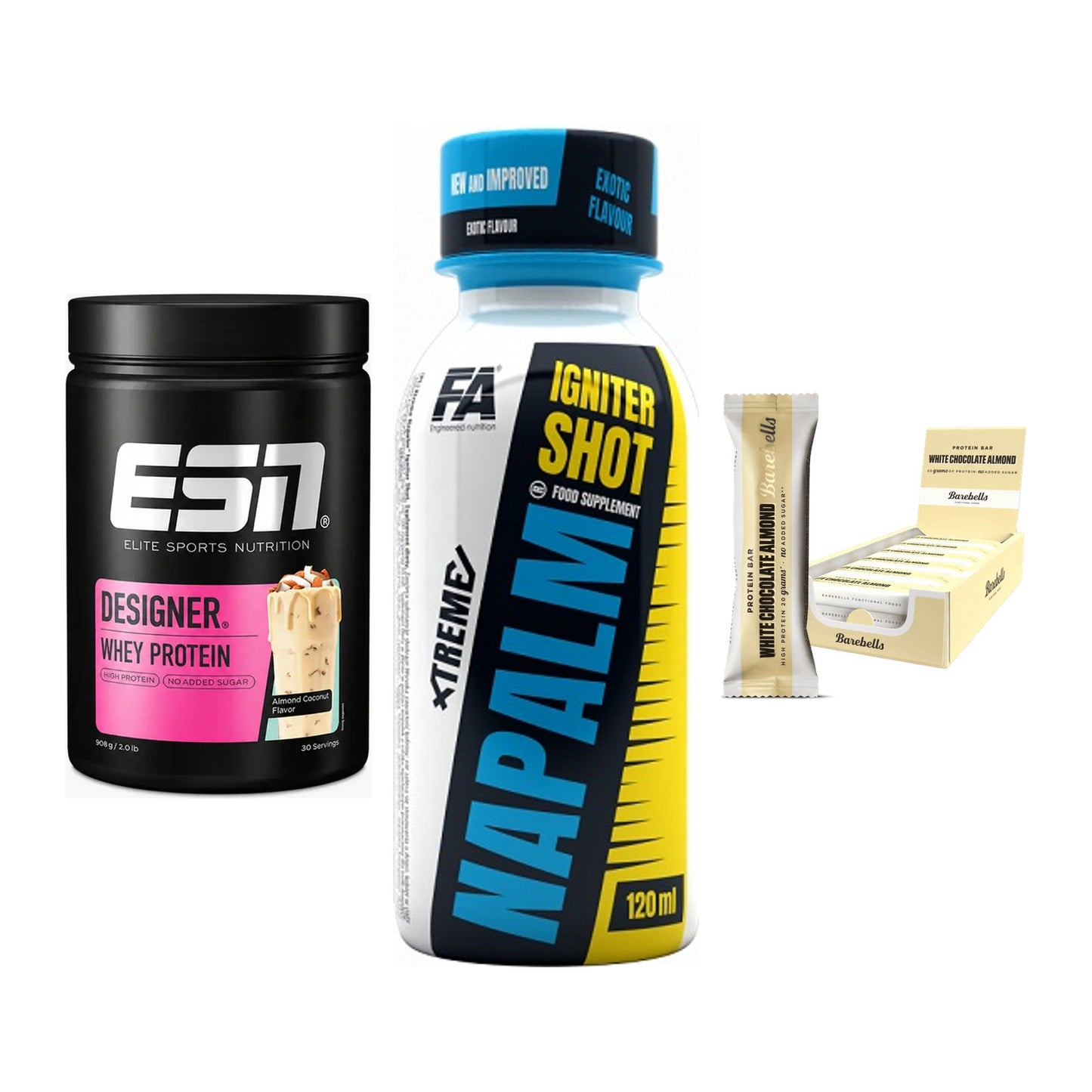Home-Gym-Starter: ESN Designer + FA Nutrition + 5× Barebells – alle enthaltenen Artikel