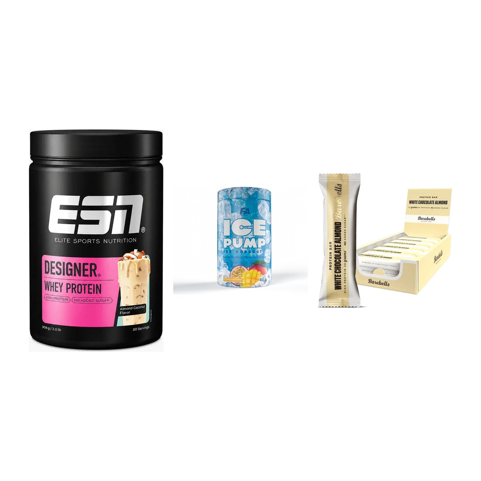 Home-Gym-Starter: ESN Designer + FA Nutrition + 5× Barebells – alle enthaltenen Artikel