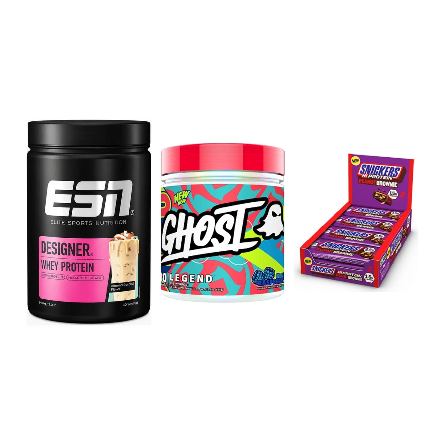 Home-Gym-Starter: ESN Designer + Ghost Legend V4 + 5× Snickers High – alle enthaltenen Artikel