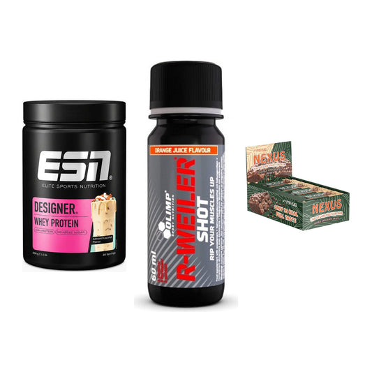 Home-Gym-Starter: ESN Designer + Olimp R-Weiler + 5× ProFuel Nexus – alle enthaltenen Artikel