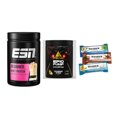Home-Gym-Starter: ESN Designer + Peak Epic Pump + 5× Weider BAR – alle enthaltenen Artikel