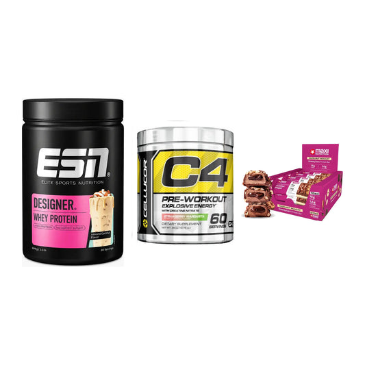 Home-Gym-Starter: ESN Designer + Cellucor C4 + 5× MaxiNutrition – alle enthaltenen Artikel