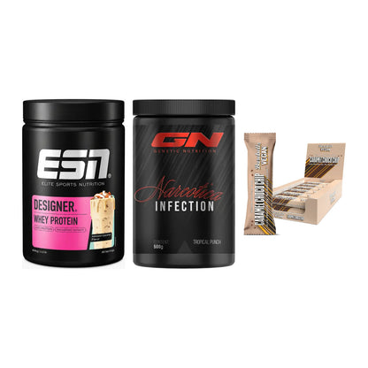 Home-Gym-Starter: ESN Designer + GN Narcotica + 5× Barebells Vegan – alle enthaltenen Artikel