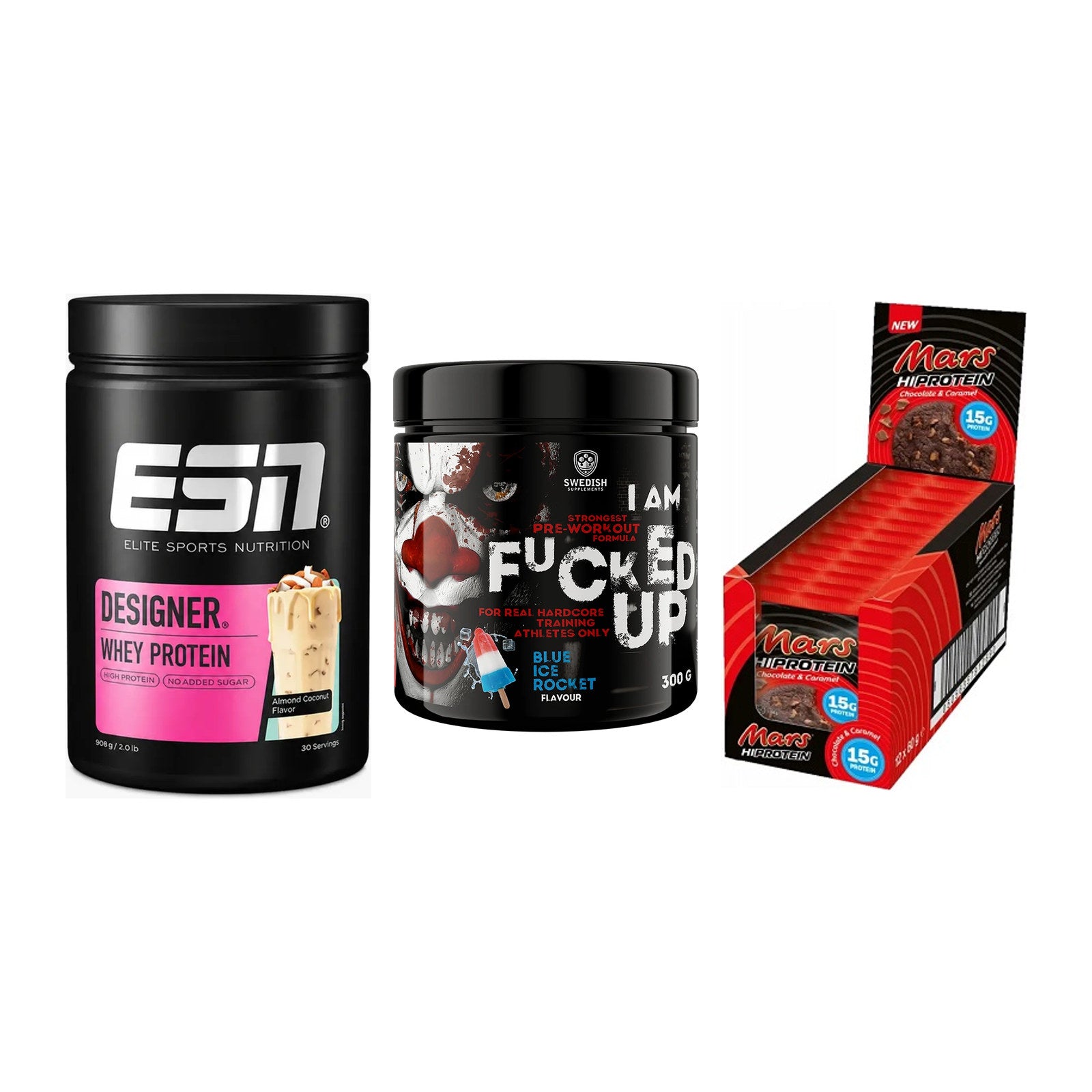 Home-Gym-Starter: ESN Designer + Swedish Supplem + 5× Mars High – alle enthaltenen Artikel