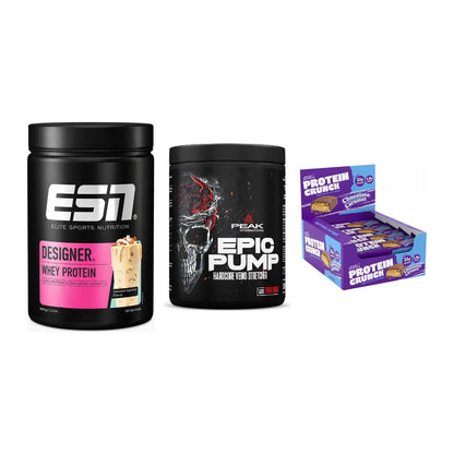 Home-Gym-Starter: ESN Designer + Peak EPIC Pump + 5× Applied Protein – alle enthaltenen Artikel