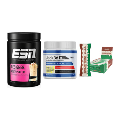 Home-Gym-Starter: ESN Designer + USP Labs Jack3d + 5× Barebells – alle enthaltenen Artikel
