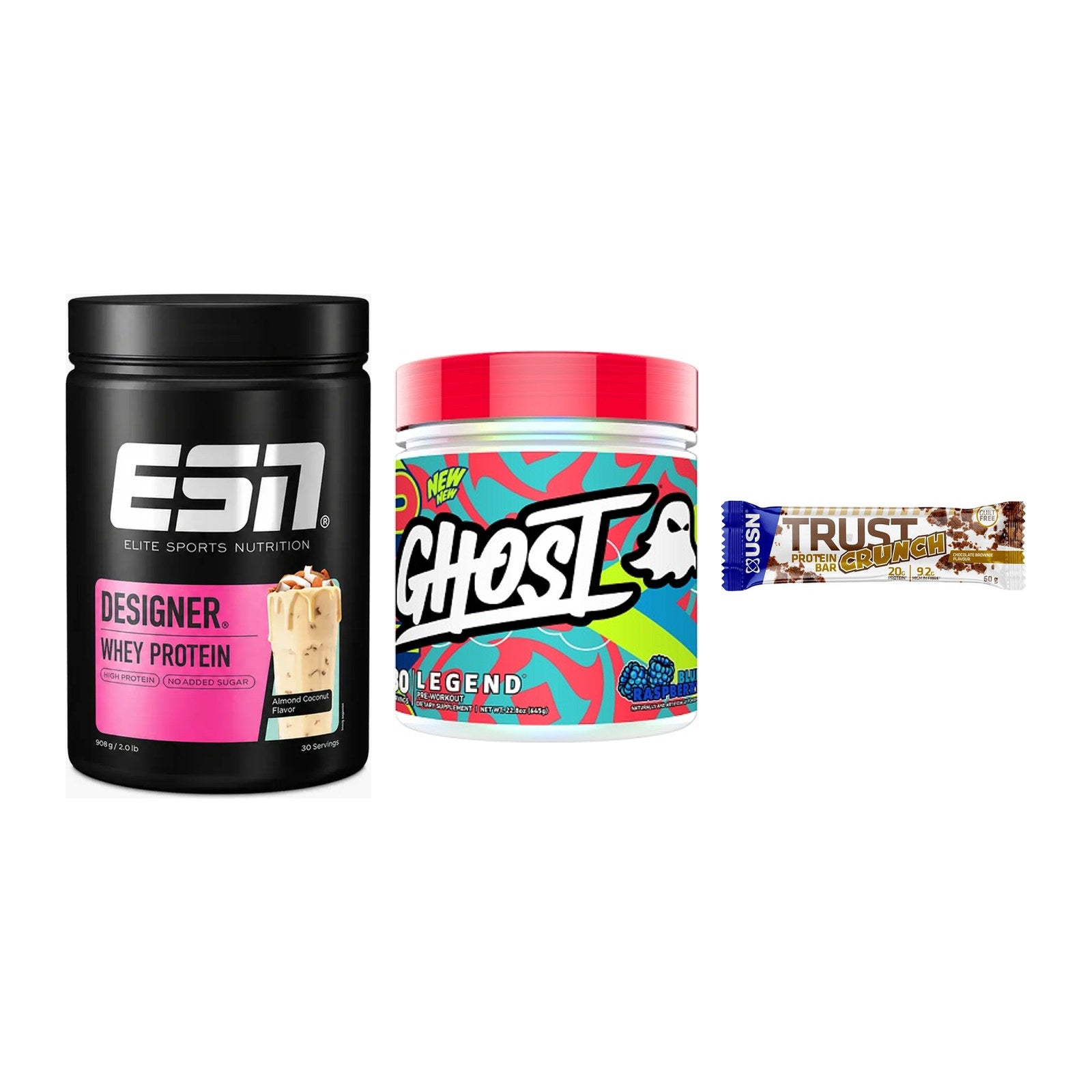 Home-Gym-Starter: ESN Designer + Ghost Legend V4 + 5× USN TRUST – alle enthaltenen Artikel