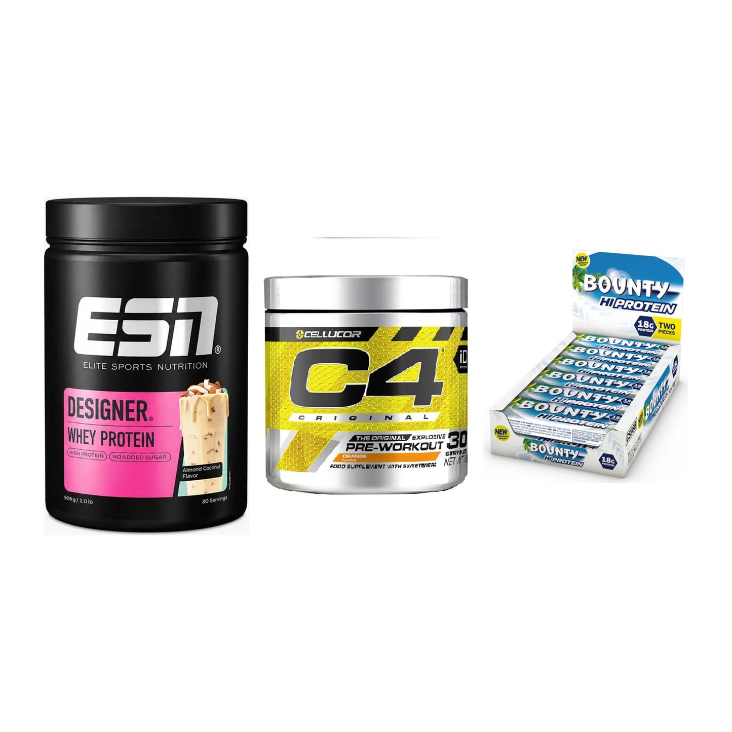 Home-Gym-Starter: ESN Designer + Cellucor C4 + 5× Bounty High – alle enthaltenen Artikel