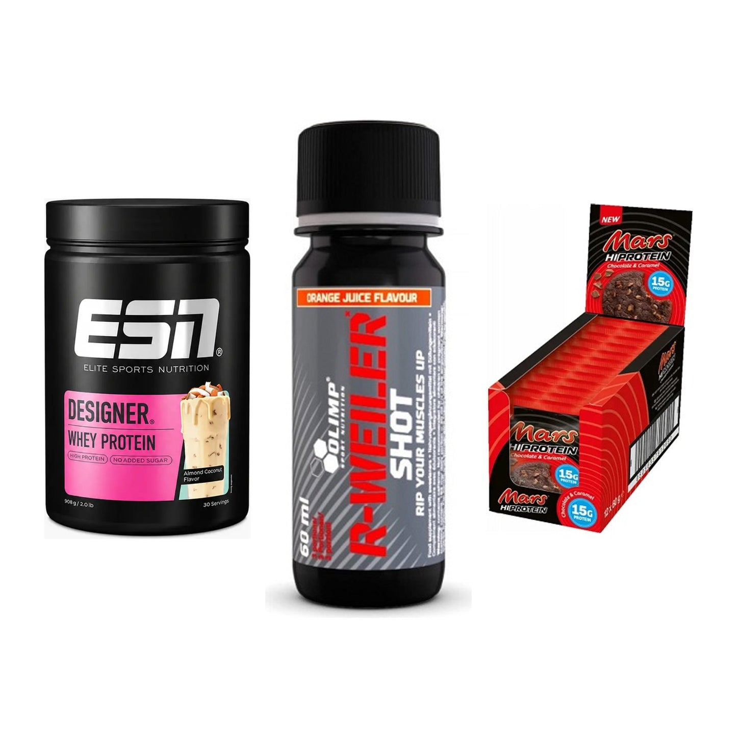 Home-Gym-Starter: ESN Designer + Olimp R-Weiler + 5× Mars High – alle enthaltenen Artikel