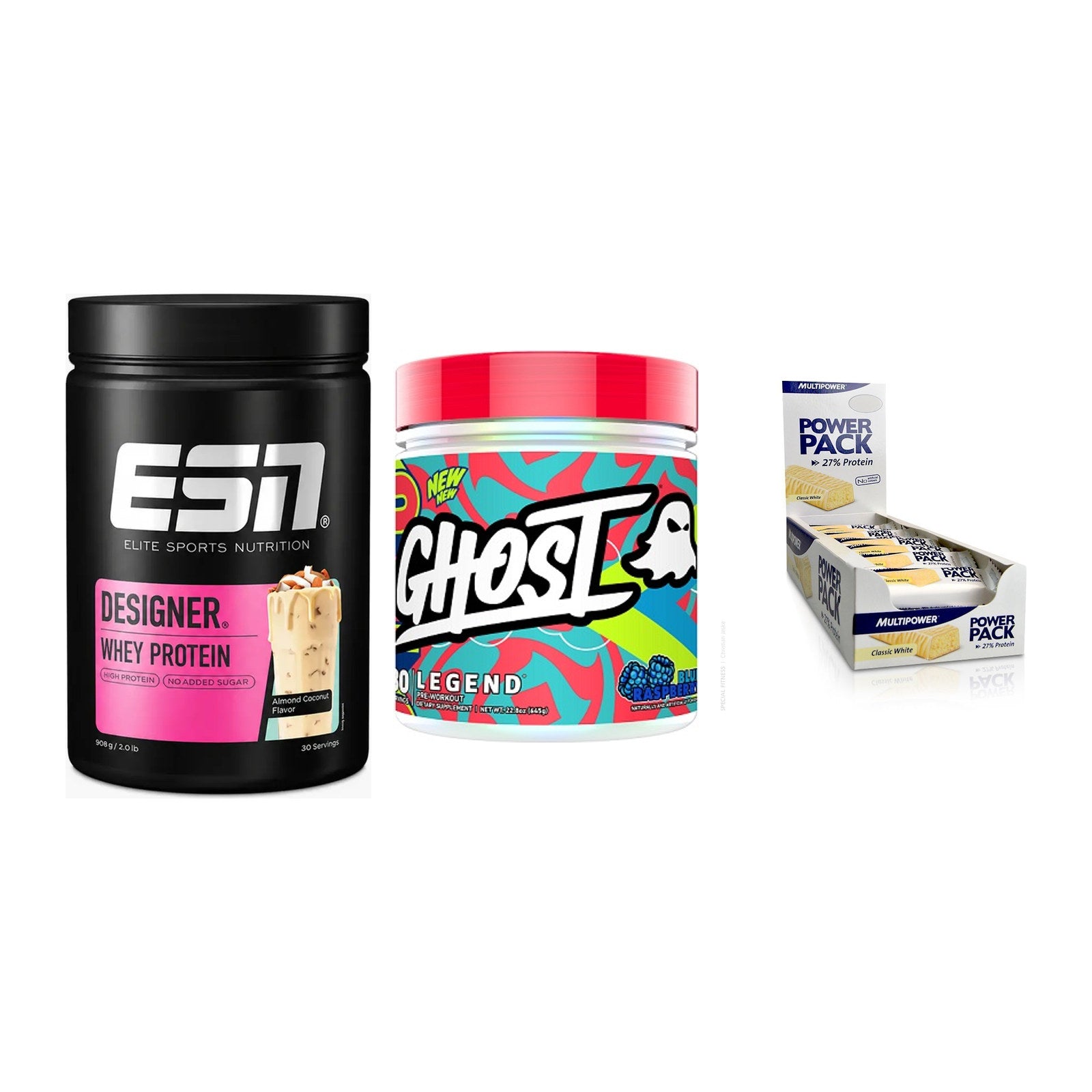 Home-Gym-Starter: ESN Designer + Ghost Legend V4 + 5× Multipower – alle enthaltenen Artikel