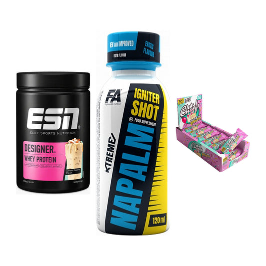 Home-Gym-Starter: ESN Designer + FA Nutrition + 5× Chiefs Protein – alle enthaltenen Artikel