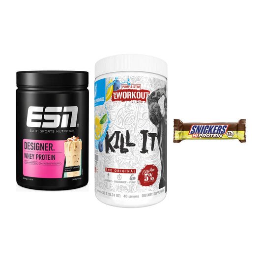 Home-Gym-Starter: ESN Designer + Rich Piana 5% + 5× Snickers High – alle enthaltenen Artikel