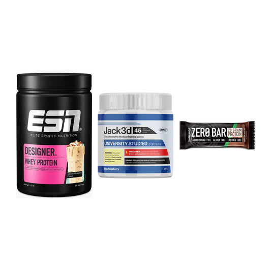 Home-Gym-Starter: ESN Designer + USP Labs Jack3d + 5× BioTech Zero – alle enthaltenen Artikel