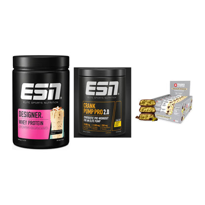 Home-Gym-Starter: ESN Designer + ESN Crank Pump + 5× MaxiNutrition – alle enthaltenen Artikel