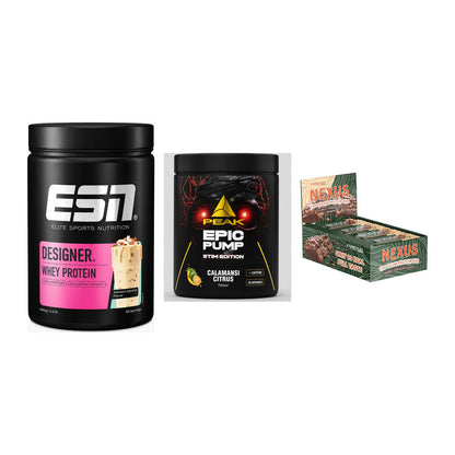 Home-Gym-Starter: ESN Designer + Peak Epic Pump + 5× ProFuel Nexus – alle enthaltenen Artikel