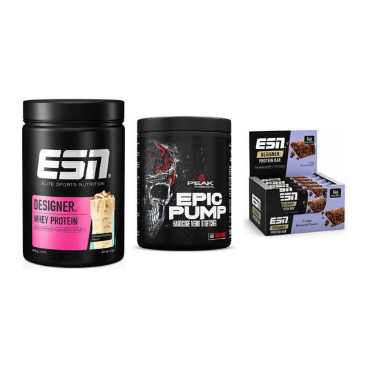 Home-Gym-Starter: ESN Designer Whey + Peak EPIC Pump + 1 weitere – alle enthaltenen Artikel