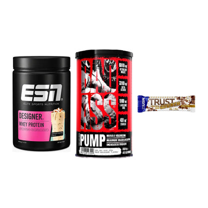 Home-Gym-Starter: ESN Designer + BAD ASS Pump + 5× USN TRUST – alle enthaltenen Artikel