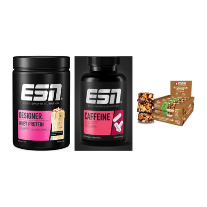 Home-Gym-Starter: ESN Designer + ESN Caffeine + 5× MaxiNutrition – alle enthaltenen Artikel