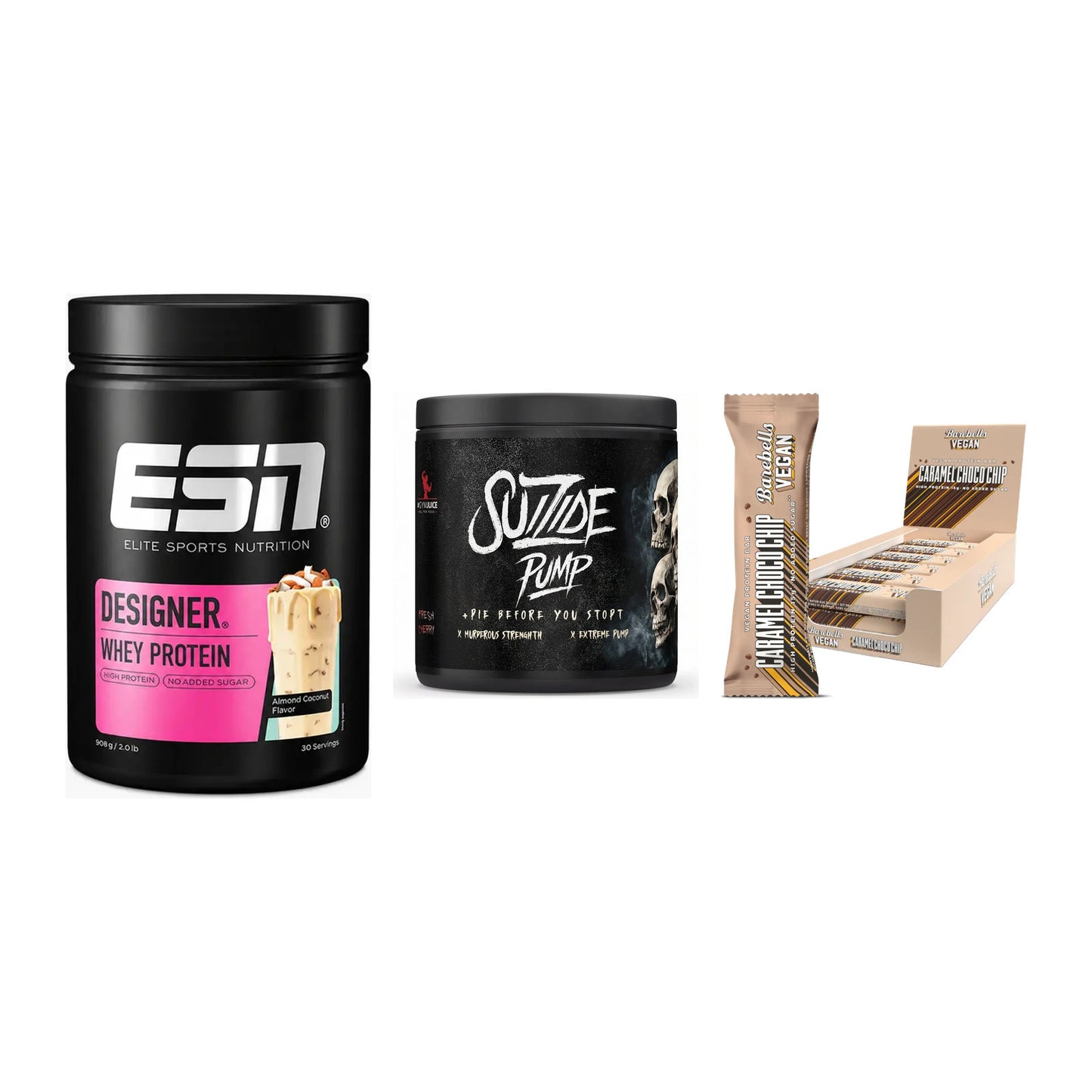 Home-Gym-Starter: ESN Designer + #GYMJUICE + 5× Barebells Vegan – alle enthaltenen Artikel