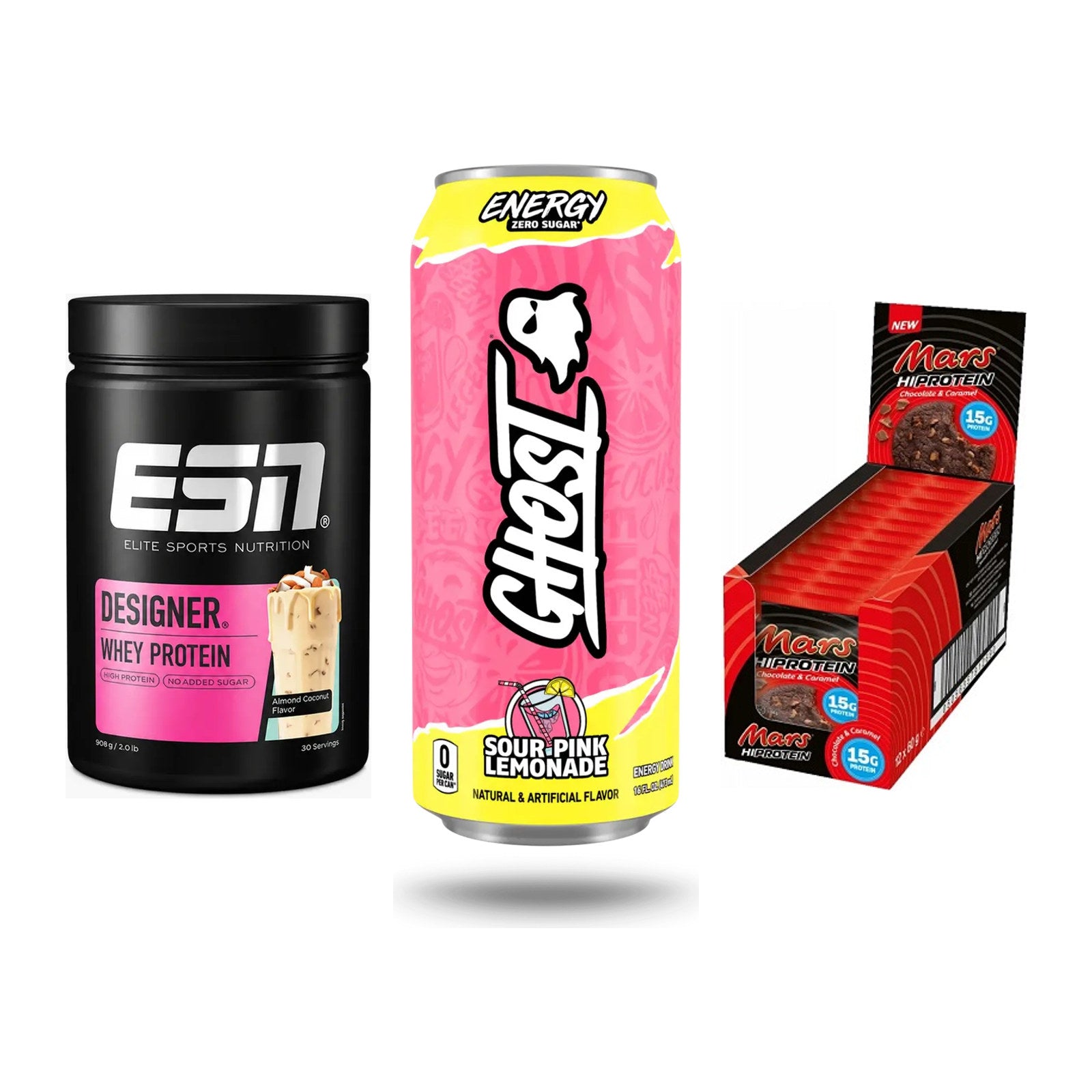 Home-Gym-Starter: ESN Designer + Ghost Energy + 5× Mars High – alle enthaltenen Artikel