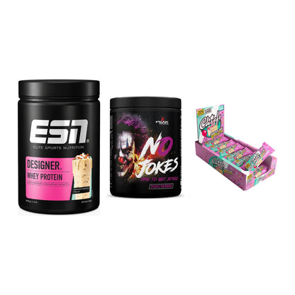 Home-Gym-Starter: ESN Designer + Peak No Jokes + 5× Chiefs Protein – alle enthaltenen Artikel