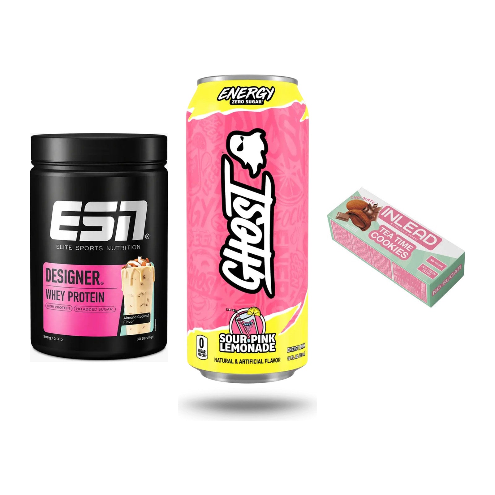 Home-Gym-Starter: ESN Designer + Ghost Energy + 5× INLEAD Tea Time – alle enthaltenen Artikel