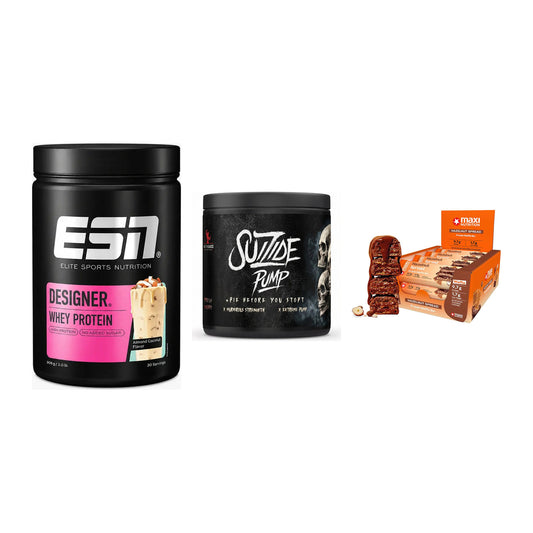 Home-Gym-Starter: ESN Designer + #GYMJUICE + 5× MaxiNutrition – alle enthaltenen Artikel
