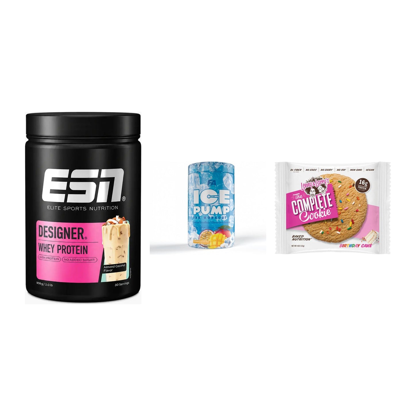 Home-Gym-Starter: ESN Designer + FA Nutrition + 5× Lenny & Larry – alle enthaltenen Artikel