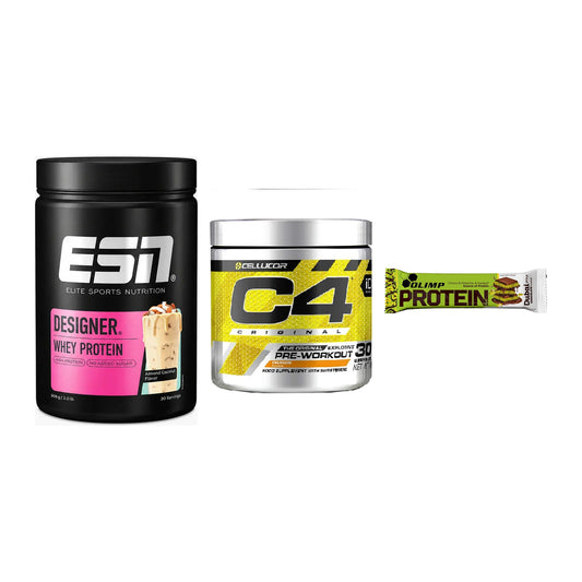 Home-Gym-Starter: ESN Designer + Cellucor C4 + 5× Olimp Protein – alle enthaltenen Artikel