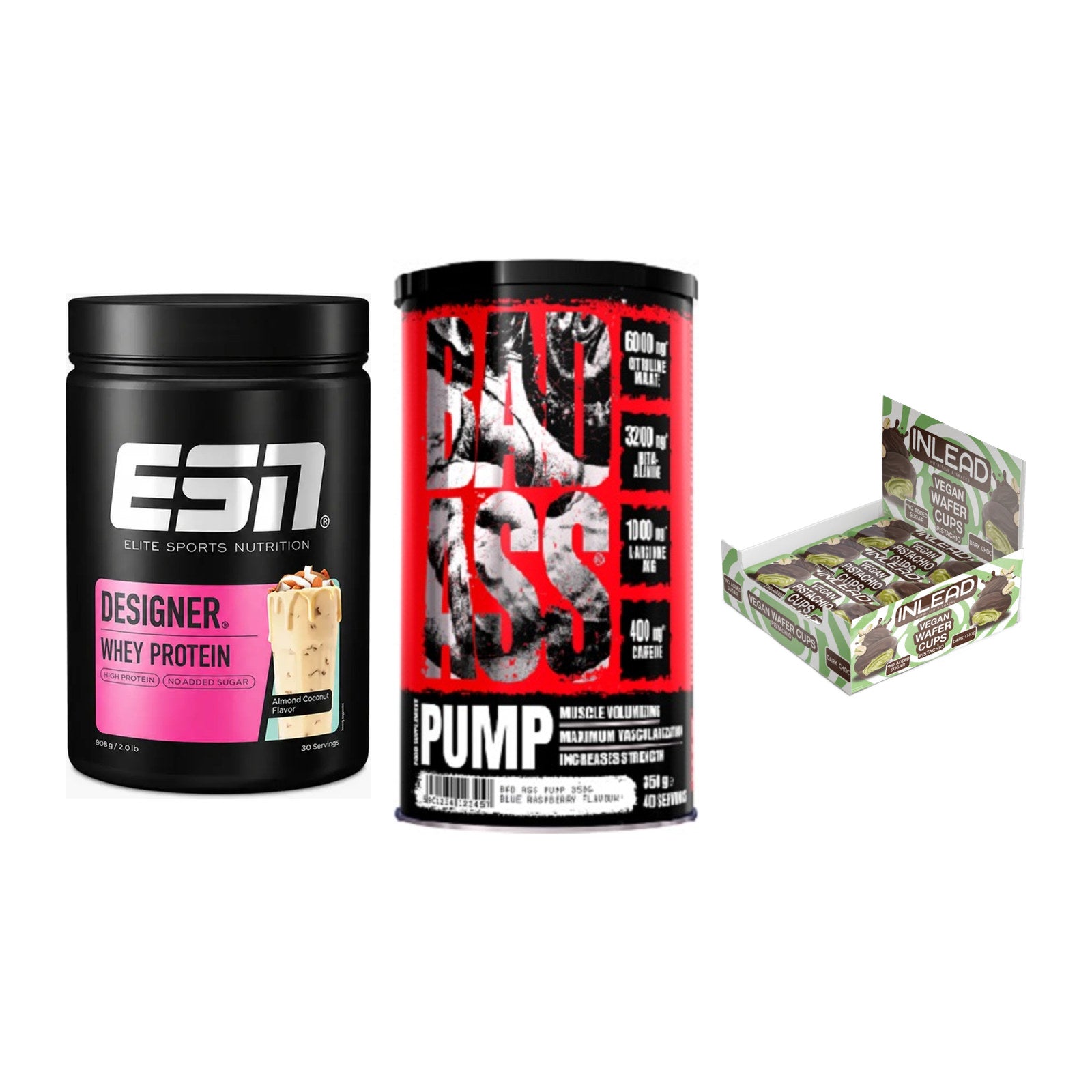 Home-Gym-Starter: ESN Designer + BAD ASS Pump + 5× INLEAD Wafer – alle enthaltenen Artikel