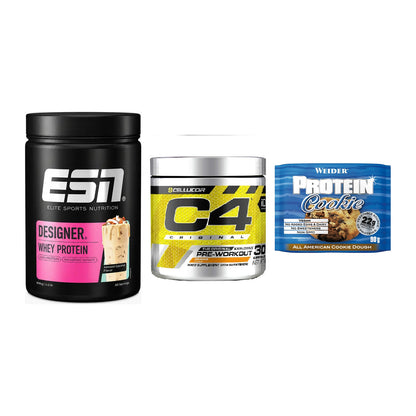 Home-Gym-Starter: ESN Designer + Cellucor C4 + 5× Weider Protein – alle enthaltenen Artikel