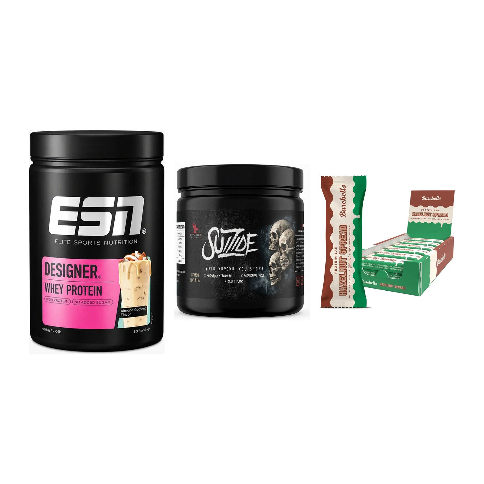 Home-Gym-Starter: ESN Designer + #GYMJUICE + 5× Barebells – alle enthaltenen Artikel