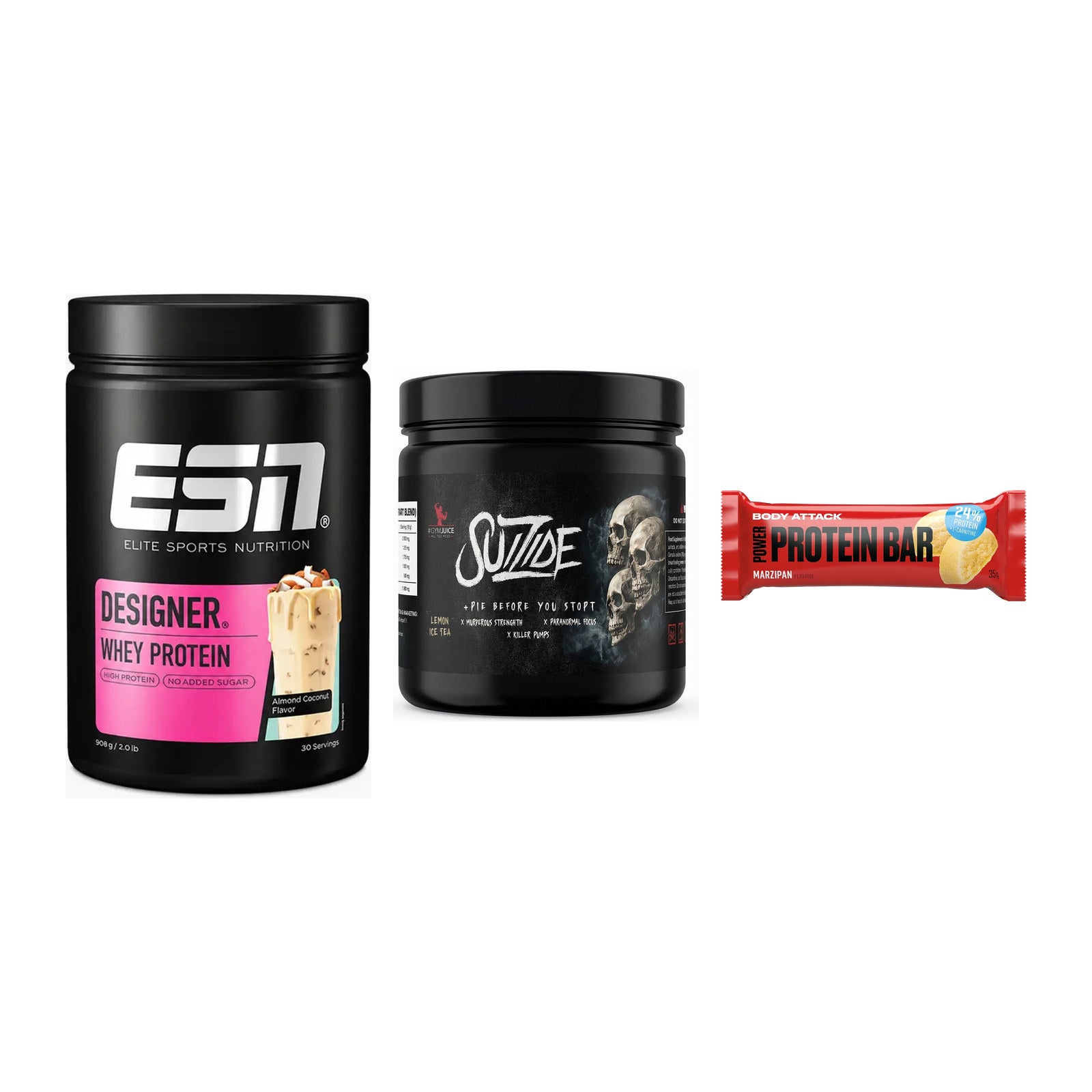 Home-Gym-Starter: ESN Designer + #GYMJUICE + 5× Body Attack – alle enthaltenen Artikel