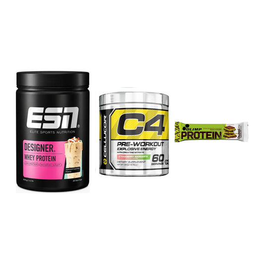 Home-Gym-Starter: ESN Designer + Cellucor C4 + 5× Olimp Protein – alle enthaltenen Artikel