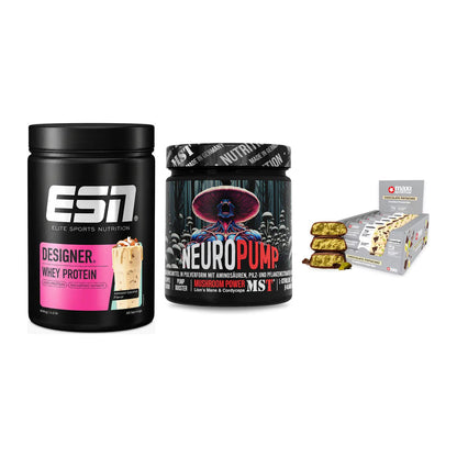 Home-Gym-Starter: ESN Designer + MST NeuroPump + 5× MaxiNutrition – alle enthaltenen Artikel