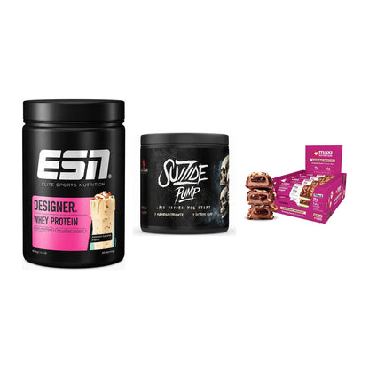 Home-Gym-Starter: ESN Designer + #GYMJUICE + 5× MaxiNutrition – alle enthaltenen Artikel