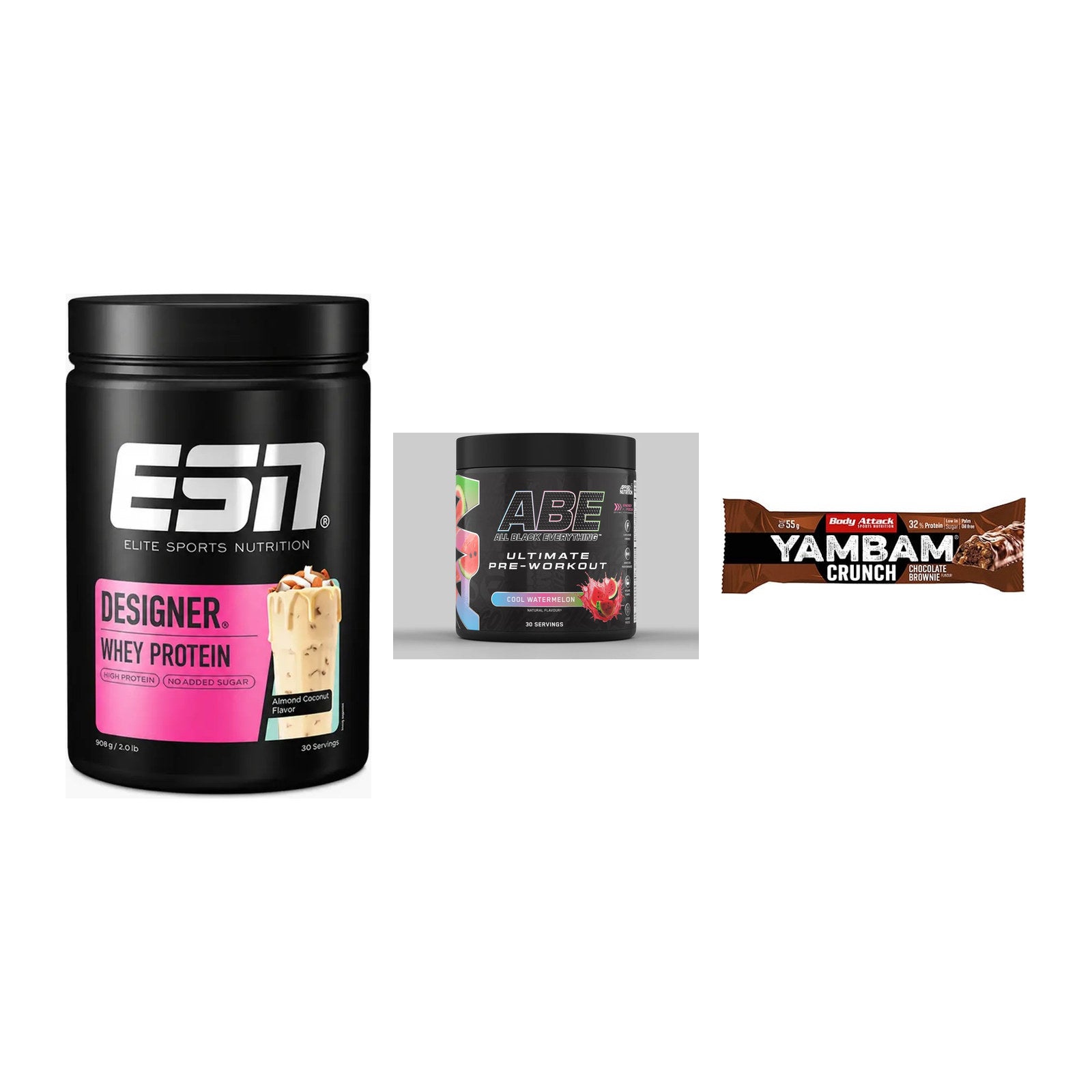 Home-Gym-Starter: ESN Designer + Applied Nutriti + 5× Body Attack – alle enthaltenen Artikel