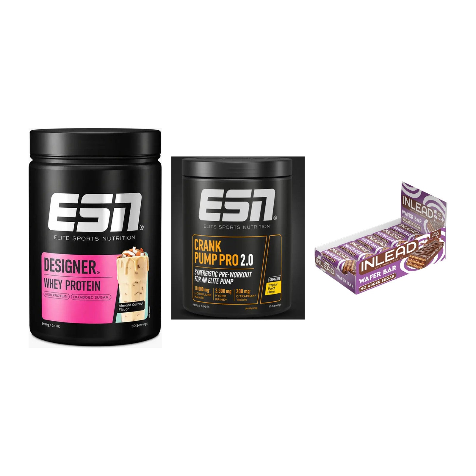 Home-Gym-Starter: ESN Designer + ESN Crank Pump + 5× INLEAD Wafer – alle enthaltenen Artikel