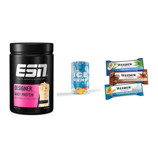 Home-Gym-Starter: ESN Designer + FA Nutrition + 5× Weider BAR – alle enthaltenen Artikel