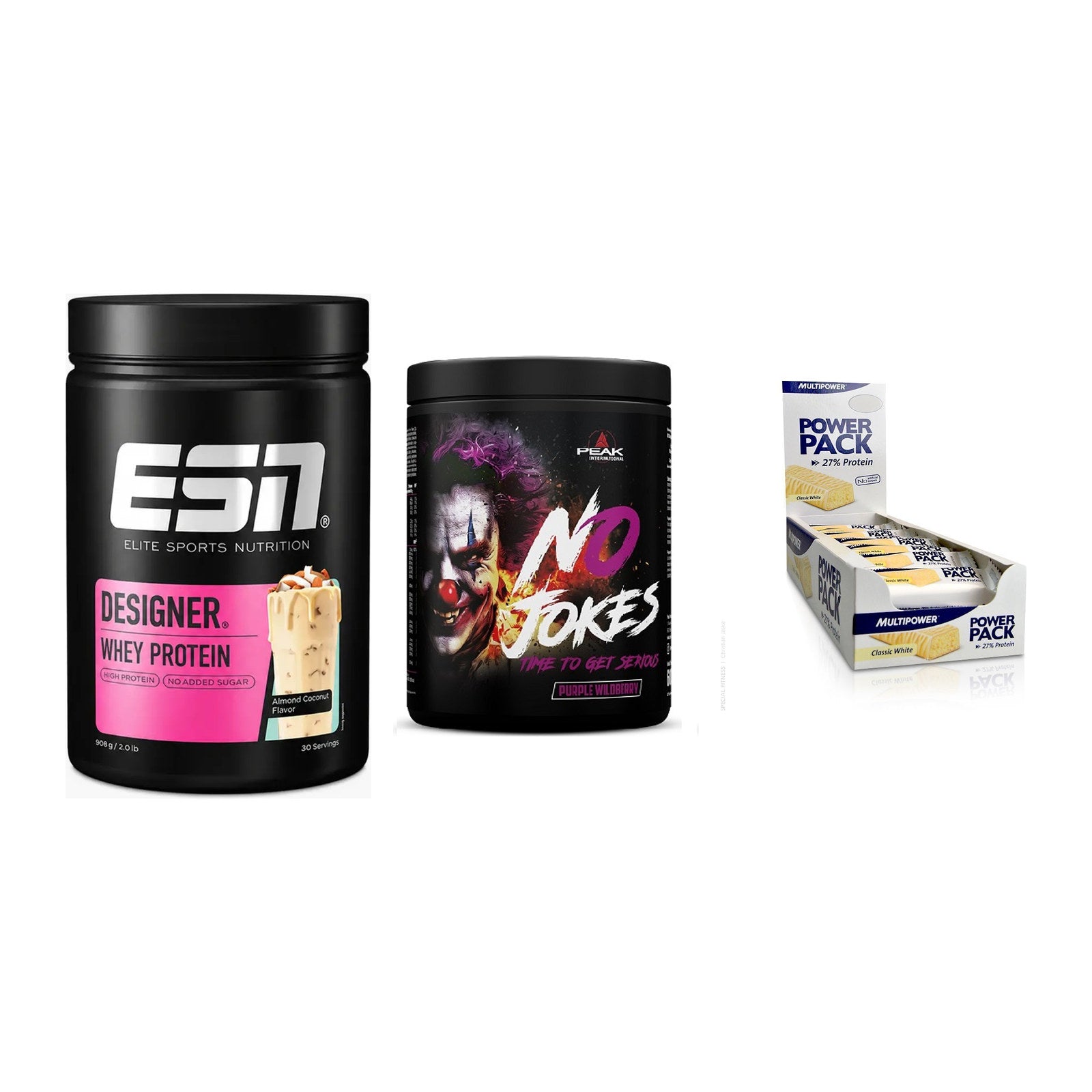 Home-Gym-Starter: ESN Designer + Peak No Jokes + 5× Multipower – alle enthaltenen Artikel